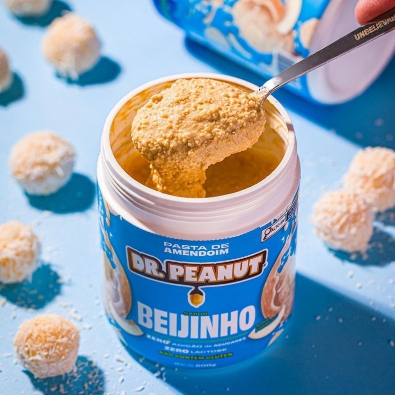 Pasta de Amendoim Dr. Peanut Beijinho 600g - Com Whey Protein + Frete Grátis