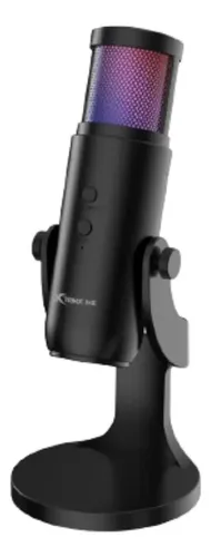 Microfone USB de luz RGB omnidirecional Xtrike Me Xmc-03, cor preta