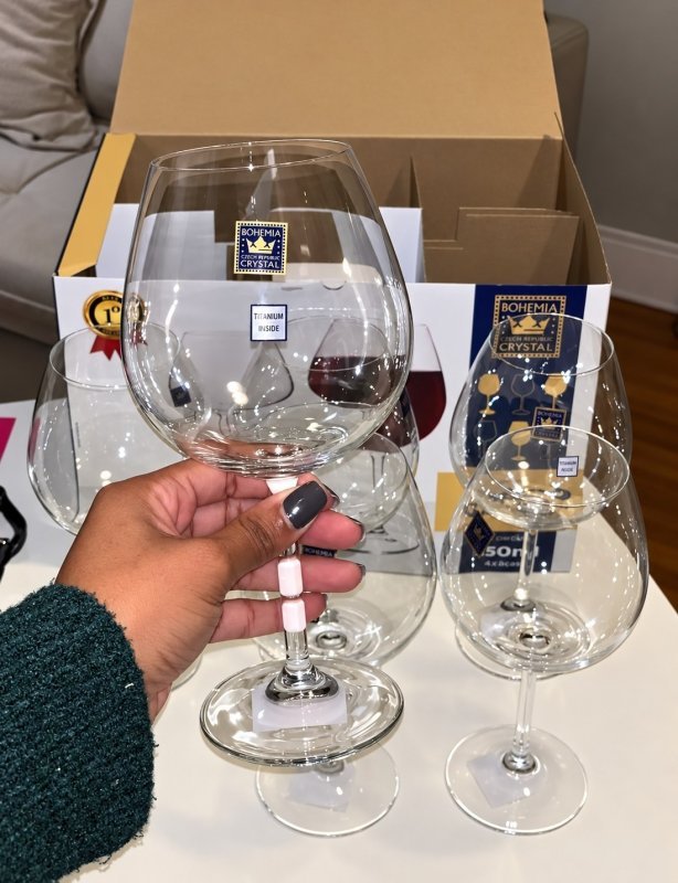 Jogo 6 Taças De Cristal Bohemia Para Vinho Tinto 650ml