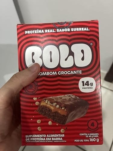Bold Barra de Proteina Bombom Crocante 14g Kit com 4 Unidades