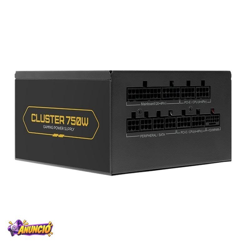 Fonte Pichau Cluster, 750W, PCIe 5.0, Full Modular, 80 Plus Gold, Preto, PG-CL750-BK01