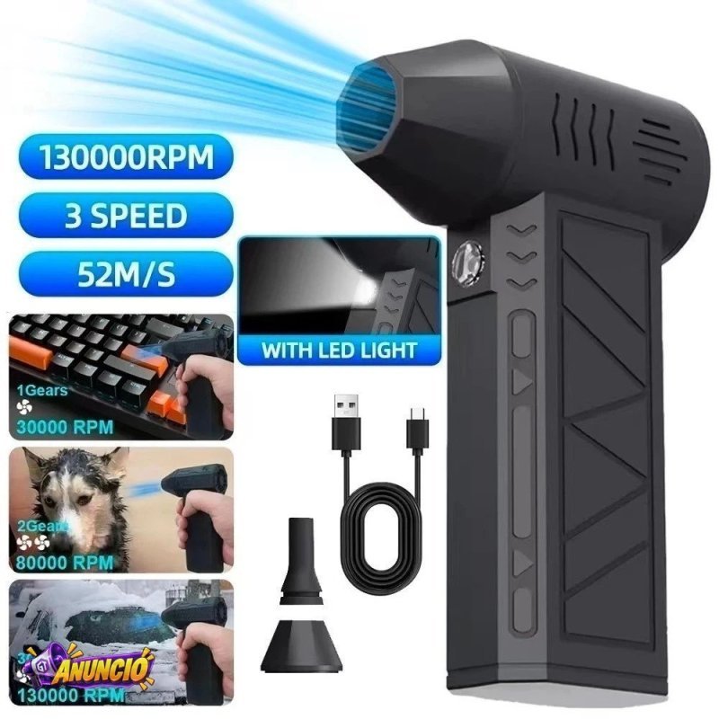 Ventilador Soprador De Ar Turbo Sem Fio Portátil 130000 RPM