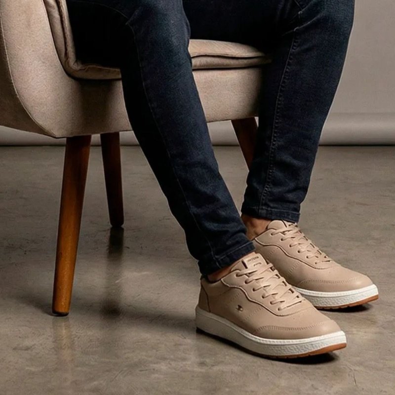 Sapatênis Sandrini Ivory Masculino Casual Estilo Confortável