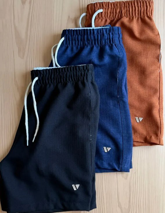 Kit 3 Shorts De Linho Masculino Bermuda