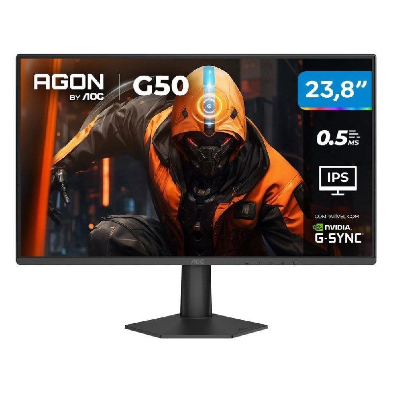 Monitor Gamer AOC 23,8" Full HD 144Hz Agon G50 IPS 0,5ms 24G50F/57 HDMI DisplayPort G-Sync