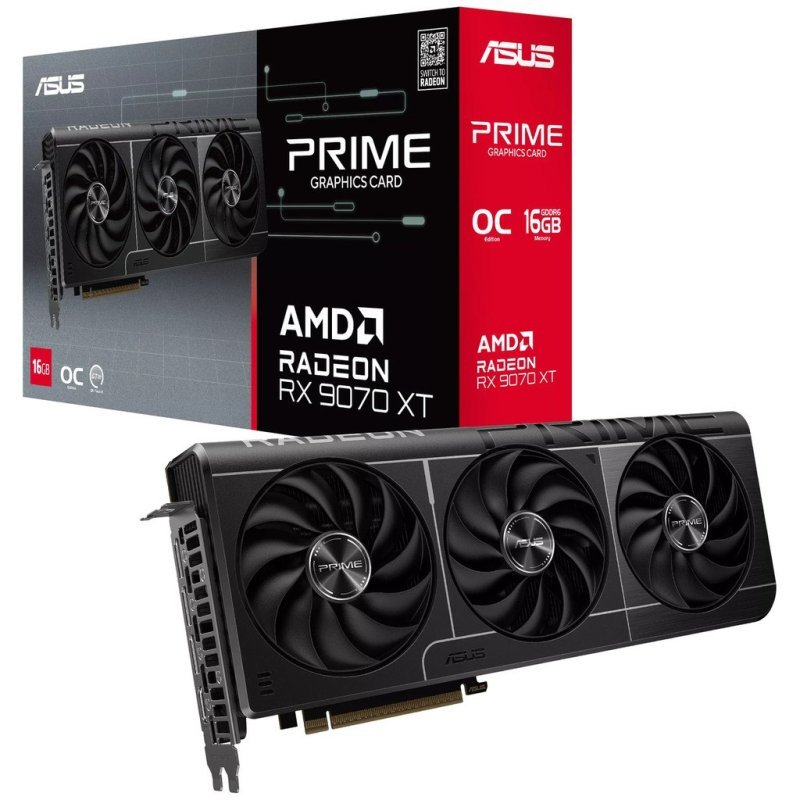 Placa de Vídeo ASUS Prime Radeon RX 9070 XT OC Edition, 16GB, GDDR6, 256-bit, PRIME-RX 9070 XT-O16G