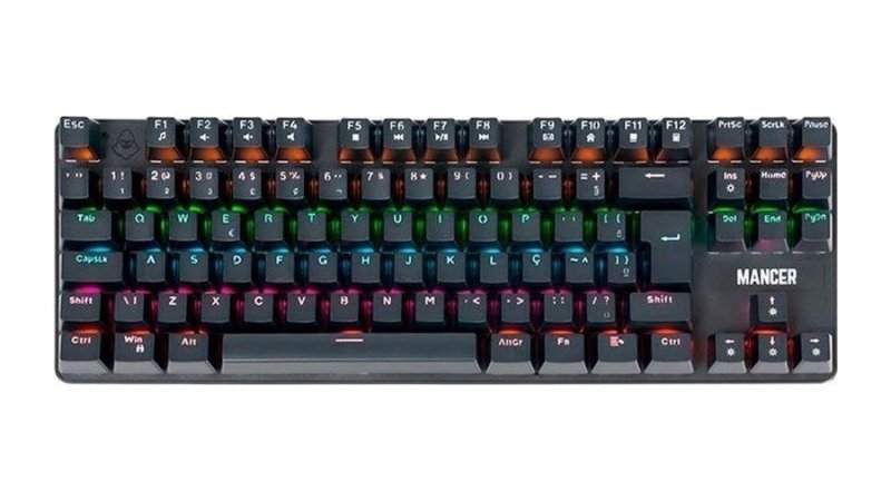 Teclado Mecanico Mancer Shade Mk3, Rainbow, Switch Huano Vermelho, Preto