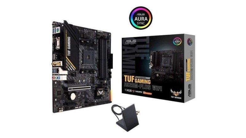 Placa Mãe Asus Tuf Gaming A520m-Plus Wifi Amd Am4 Rgb Matx Ddr4 Preto 90Mb17f0-M0eay0