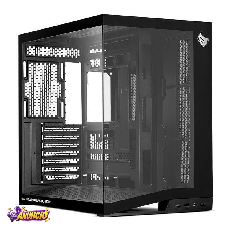 Gabinete Gamer Pichau Osiris PRO, Mid-Tower, Lateral de Vidro, Preto, PG-OSIP-BK