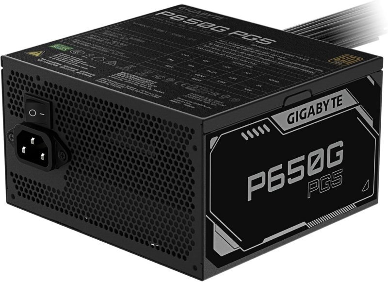 Fonte Gigabyte P650G PG5, 650W, 80 PLUS Gold, PFC Ativo, Preto