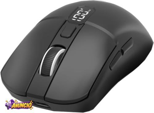 Mouse Sem Fio M30, 3 Modos (Bluetooth 5.2 + 2.4GHz USB), Tela LED, Recarregável Tipo-C, 4 DPI (800-2400), Clique Silencioso, Design Ergonômico