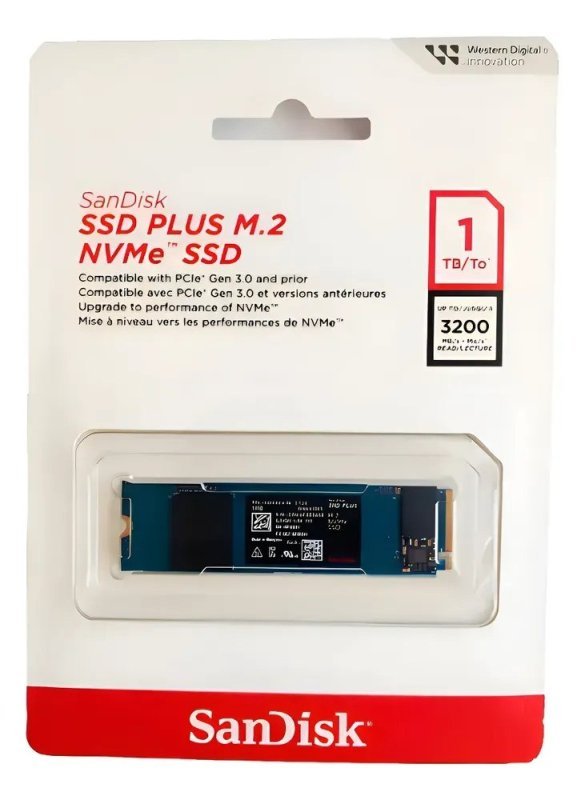 Ssd M.2 Nvme 1Tb Sandisk Plus Sdssda3n-1t00-g26 3200mbps