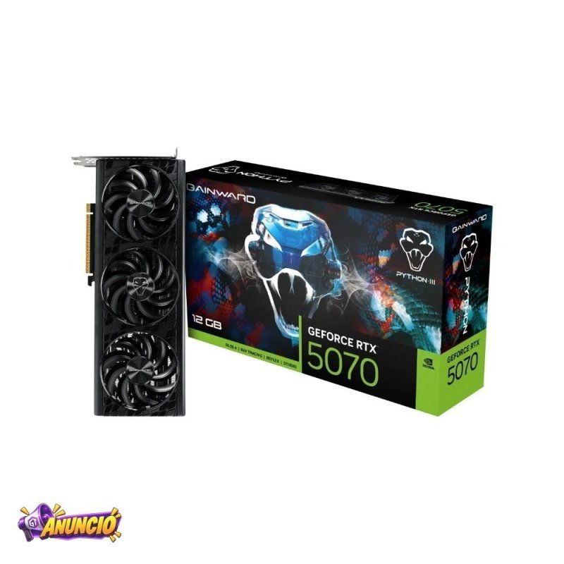Placa De Video Nvidia Gainward Rtx 5070 12GB Python Iii Gddr7 192Bits Gainward Ne75070019K9 Gb2050T