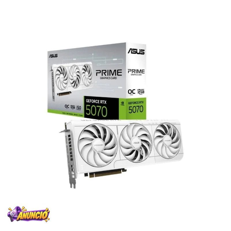 Placa De Video Asus Prime Rtx 5070 Oc 12G White Nvidia Geforce 12GB Gddr7