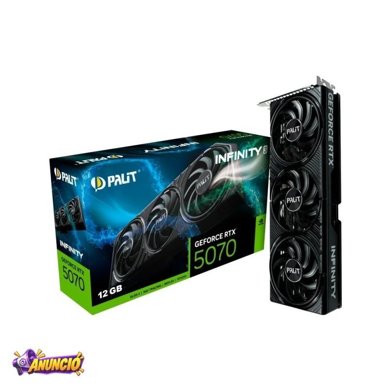 Placa De Video Palit Rtx 5070 Infinity 3 Nvidia Geforce 12GB Gddr7 192Bit 3 Dp E Hdmi Ne75070019K9 Gb2050S