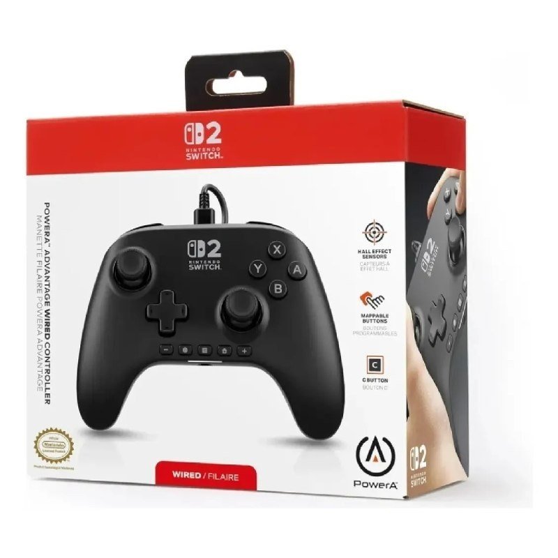 Controle Com Fio PowerA Para Nintendo Switch 2 Com Hall Effect - Preto + Frete Grátis