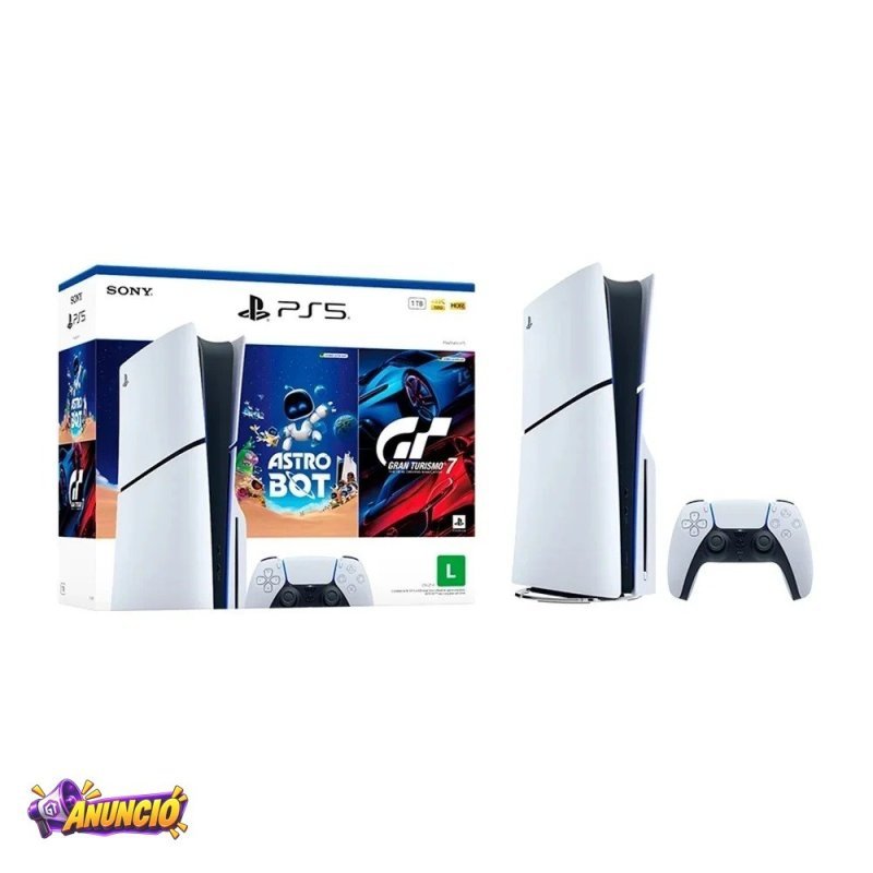 Console Sony Playstation 5 Com Leitor De Discos SSD 1Tb Controle Sem Fio Dualsense 2 Jogos