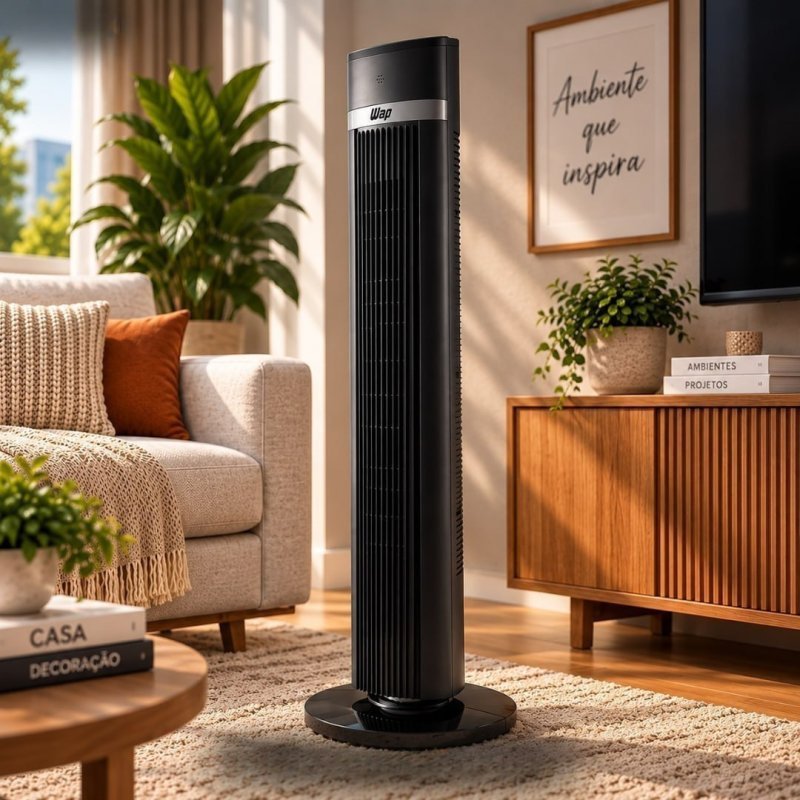 Ventilador de Torre WAP AIR SILENCE com 4 Níveis, Timer de até 15hrs e Desligamento Automático - 220V