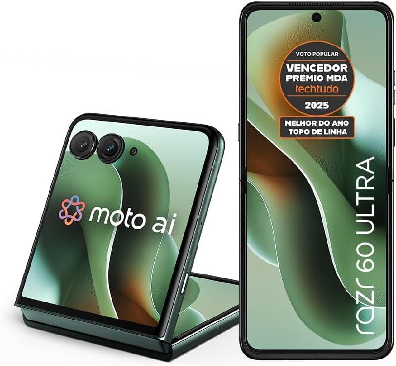 Smartphone Motorola Razr 60 Ultra, 1TB, 16GB RAM, Tela Dobrável 7,0” pOLED, Câmera de 50MP – Verde