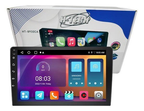 Central Multimídia H-Tech HT-8930CA Android 13 9" QLED Octa-Core 3GB RAM 32GB Bluetooth GPS