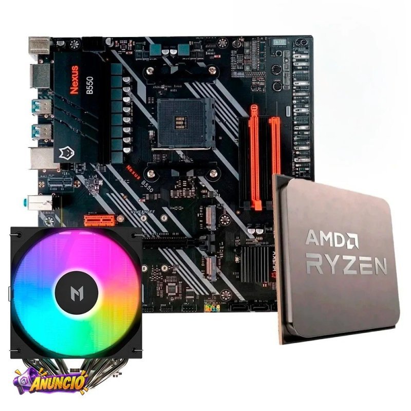 Placa Mae Husky Nexus B550 Processador Amd Ryzen 7 5700X Air Cooler Mach1 Wind