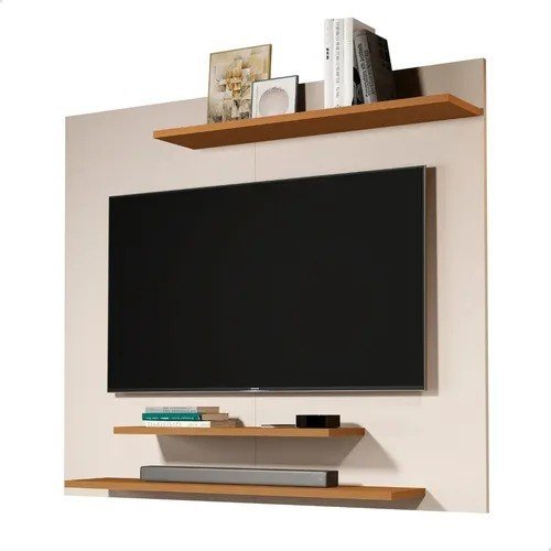 Painel Para Tv Até 40 Polegadas Estante Rack Sala Off White Off White/nature