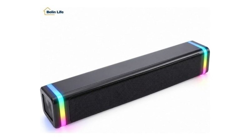 Caixa de Som Rgb Aitek Acs4516 para Pc 5W Usb P2 Estéreo Controle no Cabo com Luzes Rgb Led