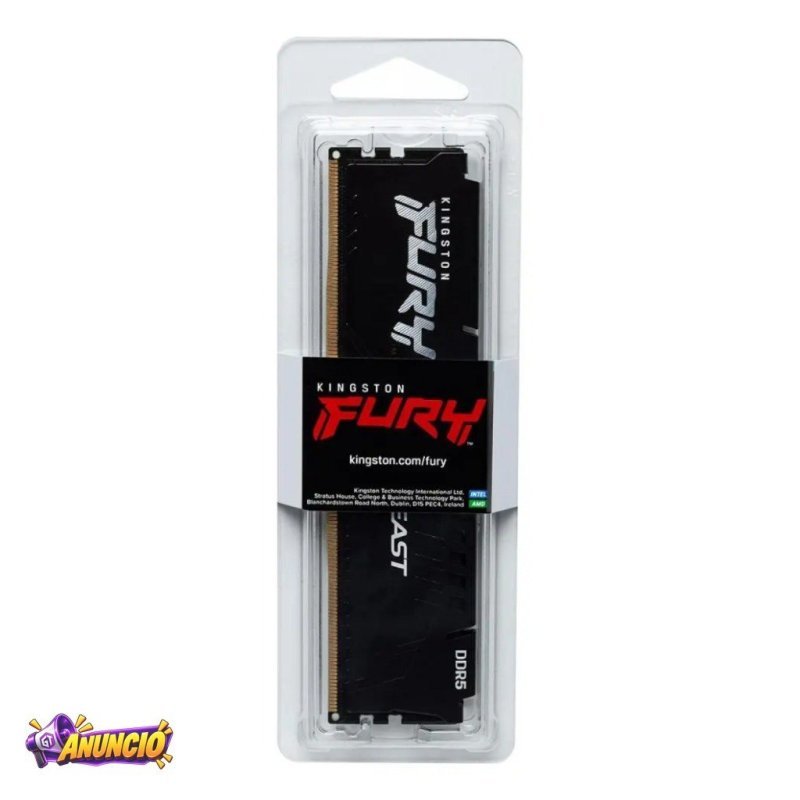Memória RAM Kingston Fury Beast 8GB DDR5 6000 MHz - KF560C36BBE-8