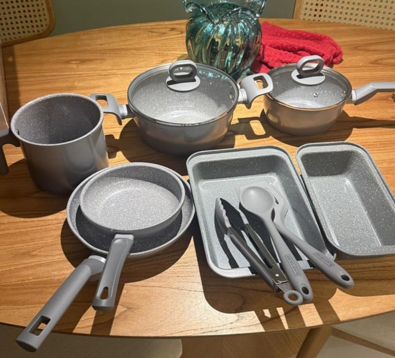 Jogo de Panelas 10 Peças Ceramic Line Black + Decker + Frete Grátis