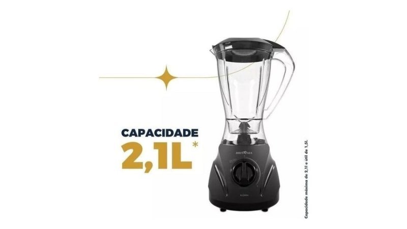 Liquidificador Britânia Blq900a Plástico 600W 2,1L Preto