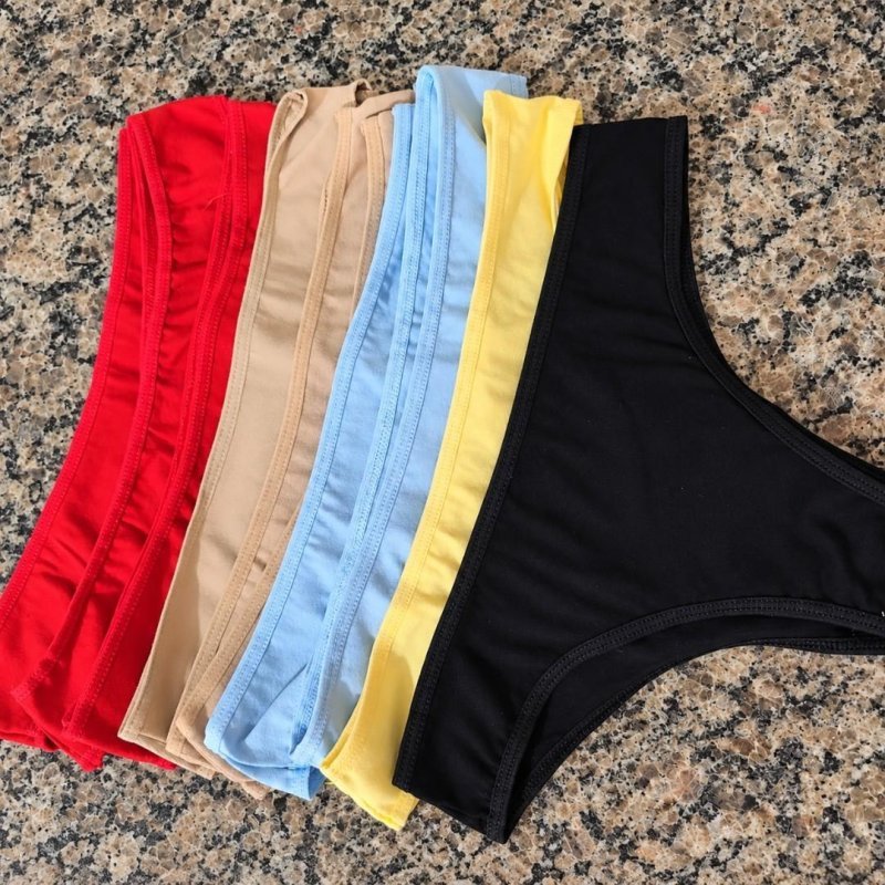 Kit 10 Calcinhas Algodão Tanga Lisa Conforto Basica Feminina + Frete Grátis