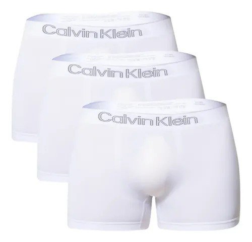 Kit 3 Cuecas Low Rise Trunk Sem Costura Calvin Klein 0900 Branco 2 M