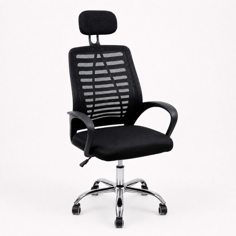 Cadeira Escritório Diretor Ergonômica Tela Mesh Respirável Apoio de Cabeça Integrado Ajuste de Altura Suporta até 120kg