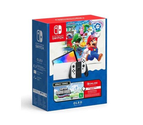 Console Nintendo Switch OLED + Super Mario Bros + 3 Meses NSO