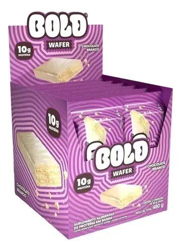BOLD Wafer Sabor Chocolate Branco 10g de Proteína 40g 12 un