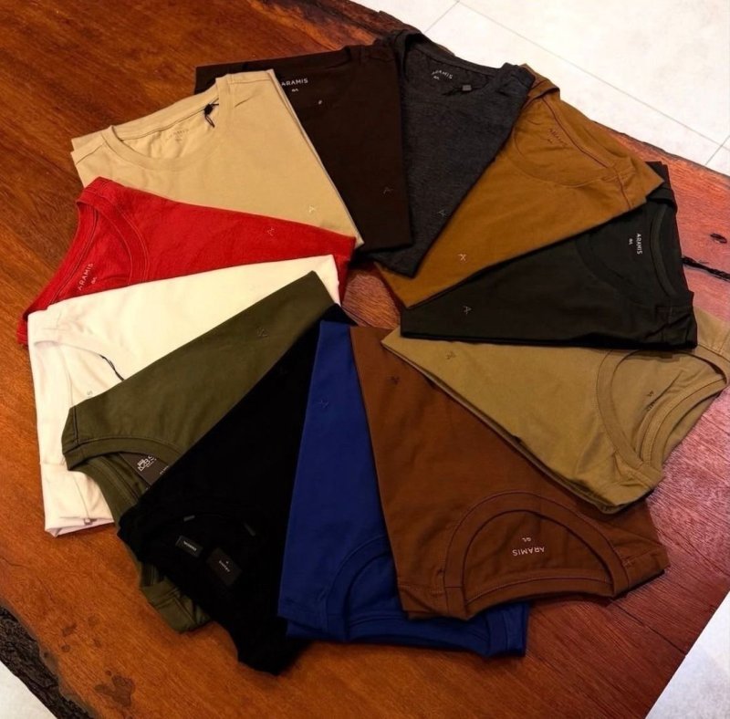 Kit 7 Camisetas Básica Lisa Algodão Premium Masculina