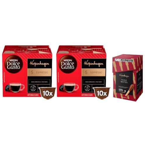 Kit Dolce Gusto e Kopenhagen - 2 NDG Espresso e 1 caixa Petit Wafer 75g