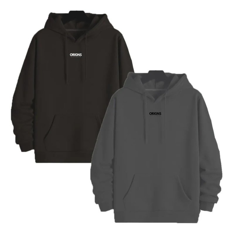 Kit 2 Blusas Moletom Masculino Bolso Canguru Cordão Capuz