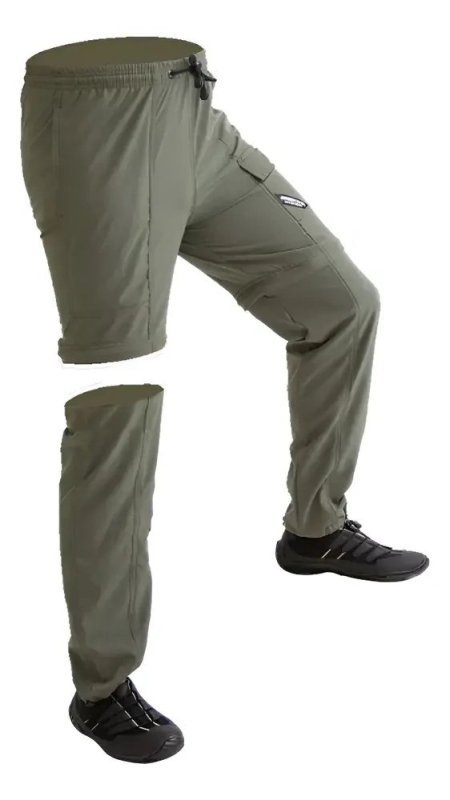 Calça De Pesca Prot. S. Uv C/ziper Joelho Musgo Mar Negro