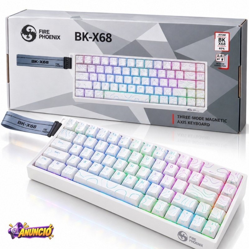 Teclado Sem Fio Gamer Magnético Rapid Trigger 0,01mm 8000hz Rgb Fire Phoenix