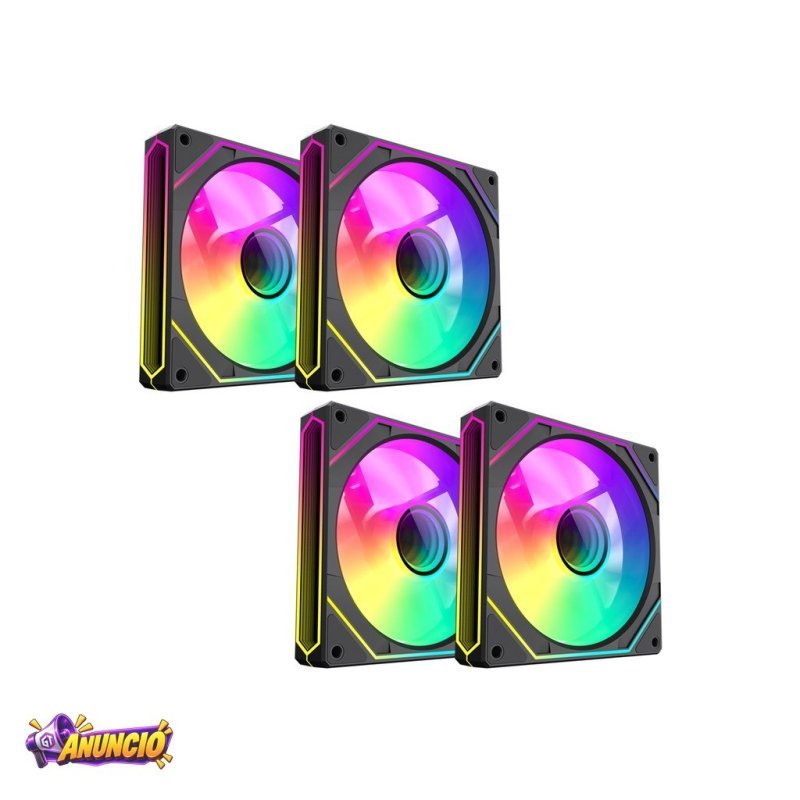 KIT 4 FAN ARGB GAMEMAX NEVIHTA FN12A-S8I-BK
