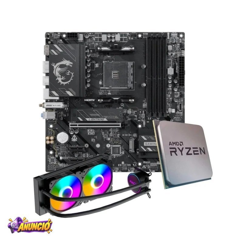 Placa Mae Msi B550M Gaming Plus Wifi6E Processador Amd Ryzen 7 5700X Water Cooler Mach1 Logic Rgb 240Mm