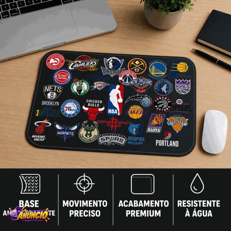 Mousepad 35x24 Personalizado NBA em Couro Sintético