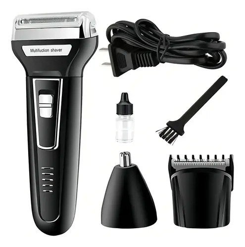 Máquina de aparar Barba E Pelos Barbeador 3 Em 1 Recarregável Bivolt Km6558 Preto