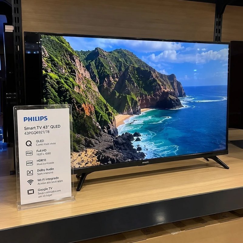 Smart TV Philips 43" QLED Full HD Wi-Fi HDR10 Dolby Áudio 43PGQ6921/78