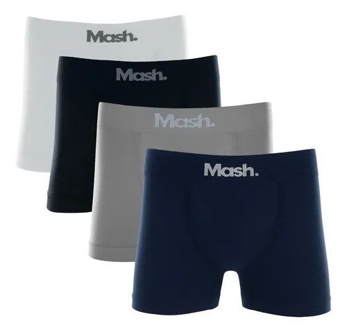Kit 4 Cuecas Boxer Mash Poliamida Sem Costura Box Original