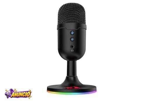 Microfone Gamer Redragon Pulsar RGB Preto USB Condensador Omnidirecional com Cancelamento de Ruído Ativo Windows e MacOS GM303