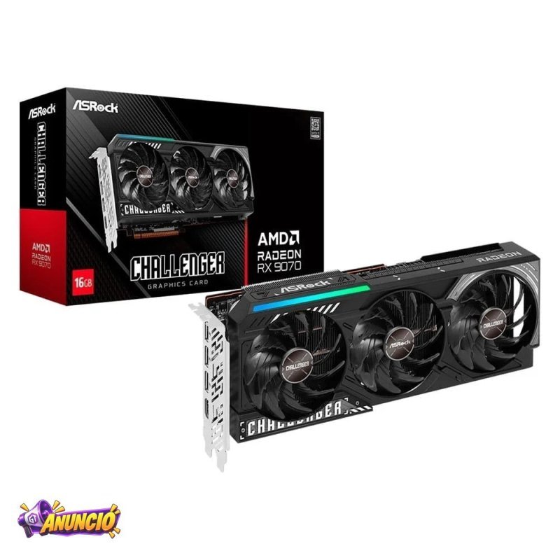 Placa De Video Asrock Rx 9070 Challenger Amd Radeon Led 16GB Gddr6 Fidelityfx Rdna 90 Ga5Nzz 00Uanf