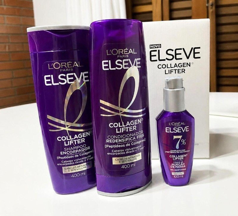 Elseve L'Oréal Colágeno (Shampoo, Condicionador e Sérum) + Frete Grátis