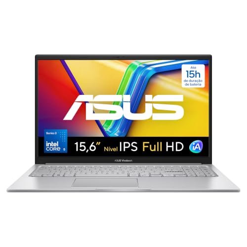 Notebook ASUS Vivobook 15, Intel Core 5, 8GB, 256GB SSD, W11 Home, 15.6'' FHD, Cool Silver - X1504MA-BQ300W